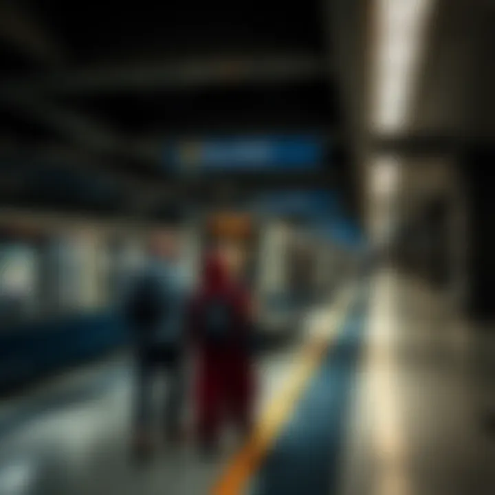 Commuters using the metro system in Al Quoz