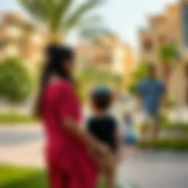 Community park in Mowaihat 3 with families enjoying