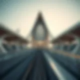 Metro station view with modern architecture