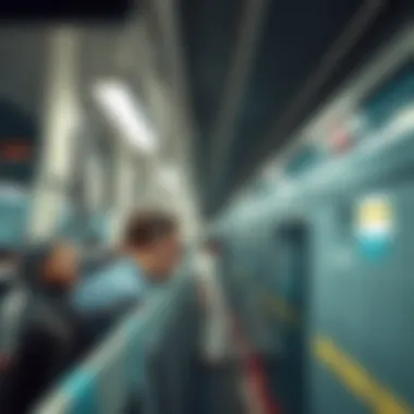 Passengers boarding the metro