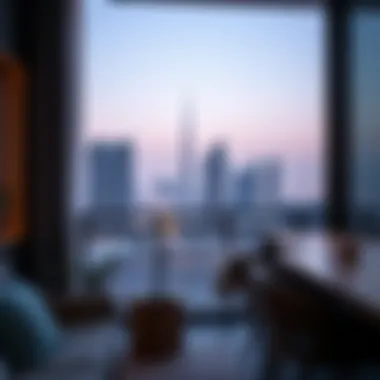 Balcony View from Studio Apartment An inviting balcony view from a studio apartment overlooking the city skyline