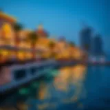 A stunning view of the Pointe Palm Jumeirah waterfront with luxury dining options.