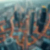 Aerial View of Dubai's Urban Landscape Aerial view of Dubai showcasing urban developments