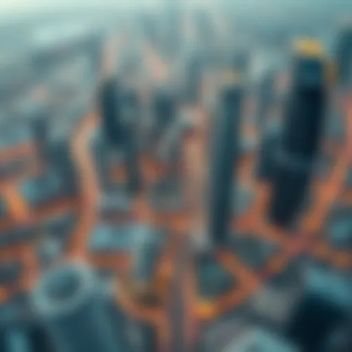 Aerial View of Dubai's Urban Landscape Aerial view of Dubai showcasing urban developments