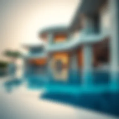 Architectural details of a high-end villa featuring an infinity pool