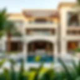 Luxurious villa exterior showcasing modern architecture in Dubai