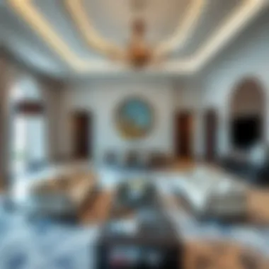 Elegant Villa Interior Interior of a spacious villa highlighting elegant design and decor