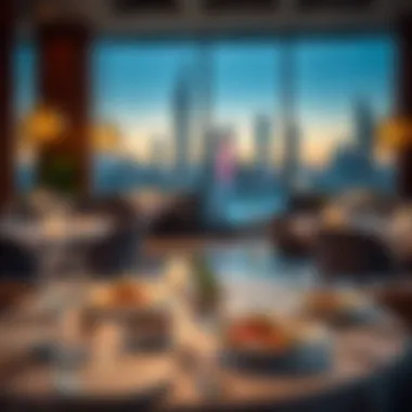 Gourmet Dining Experience An elegant table setting showcasing gourmet dishes in a sophisticated restaurant