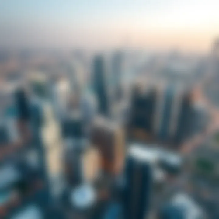 Aerial view of Dubai skyline showcasing freehold properties