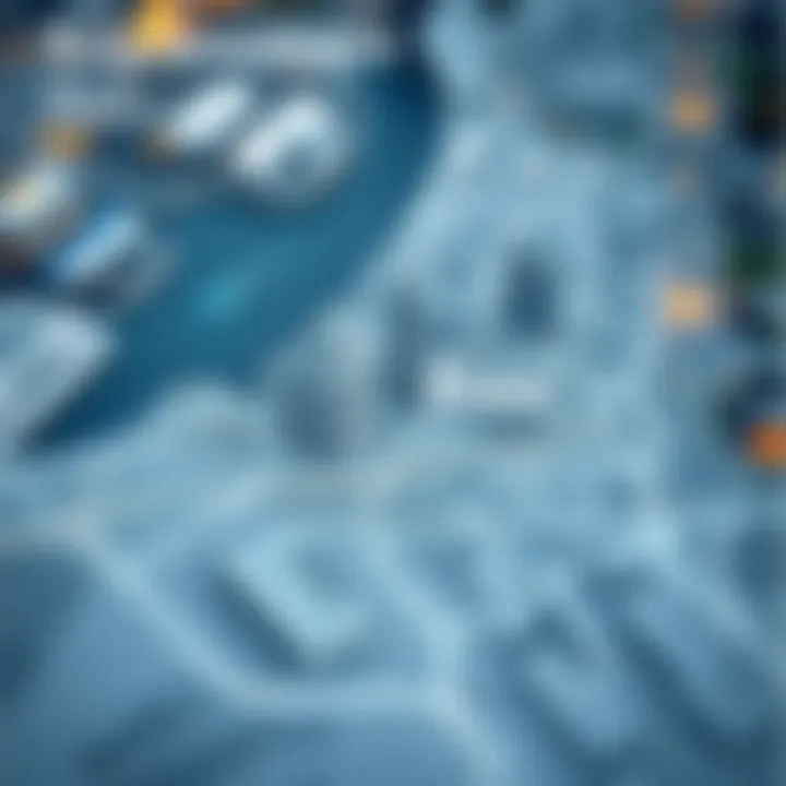 Map highlighting key areas for investment in Dubai