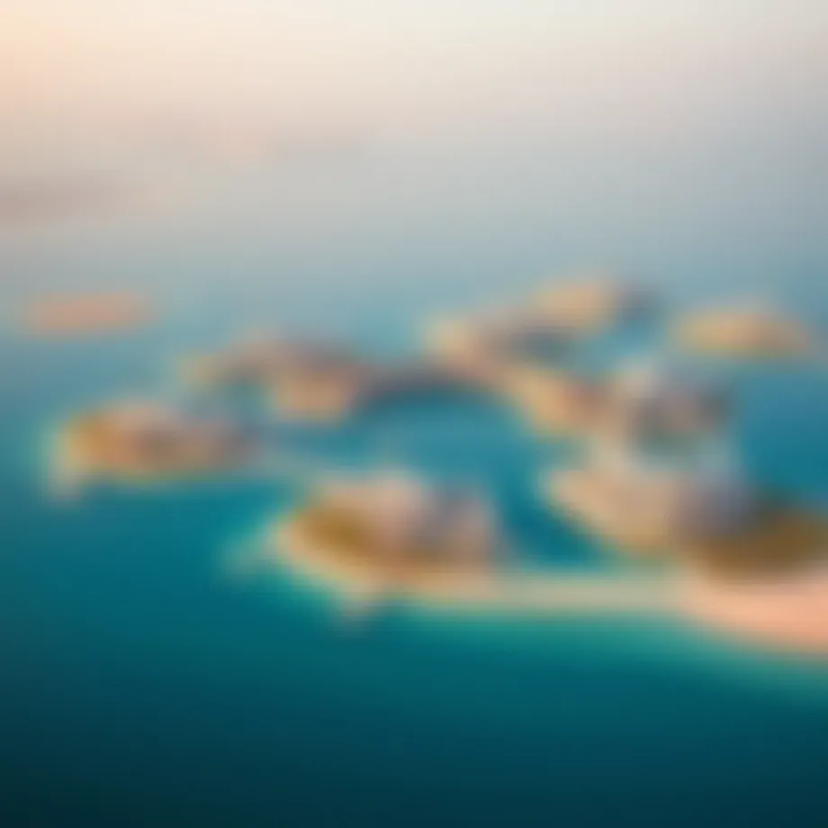 Aerial view of The Palm Jumeirah showcasing its unique palm shape and luxury villas