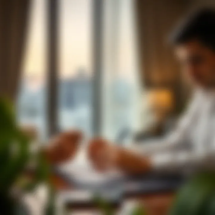 Tenant signing a lease agreement for a hotel apartment