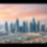 A panoramic view of Dubai's skyline showcasing iconic buildings