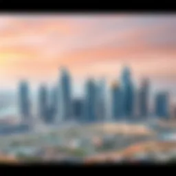 A panoramic view of Dubai's skyline showcasing iconic buildings