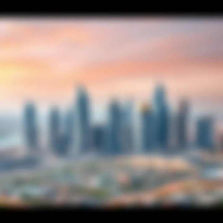 Dubai Skyline: A Symbol of Modernity and Opportunity A panoramic view of Dubai's skyline showcasing iconic buildings