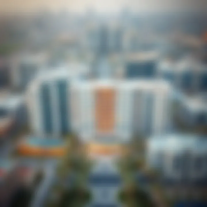 Aerial View of Wasl Quartz - Modern Architecture Aerial view of Wasl Quartz showcasing its modern architectural design