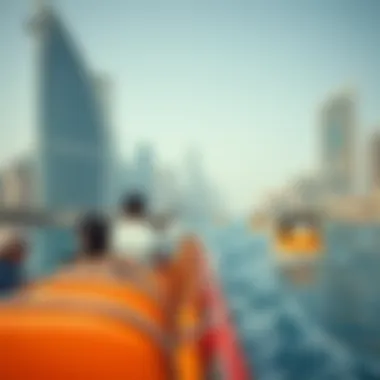 Enjoying a Water Taxi Ride in Dubai Tourists enjoying a water taxi ride in Dubai